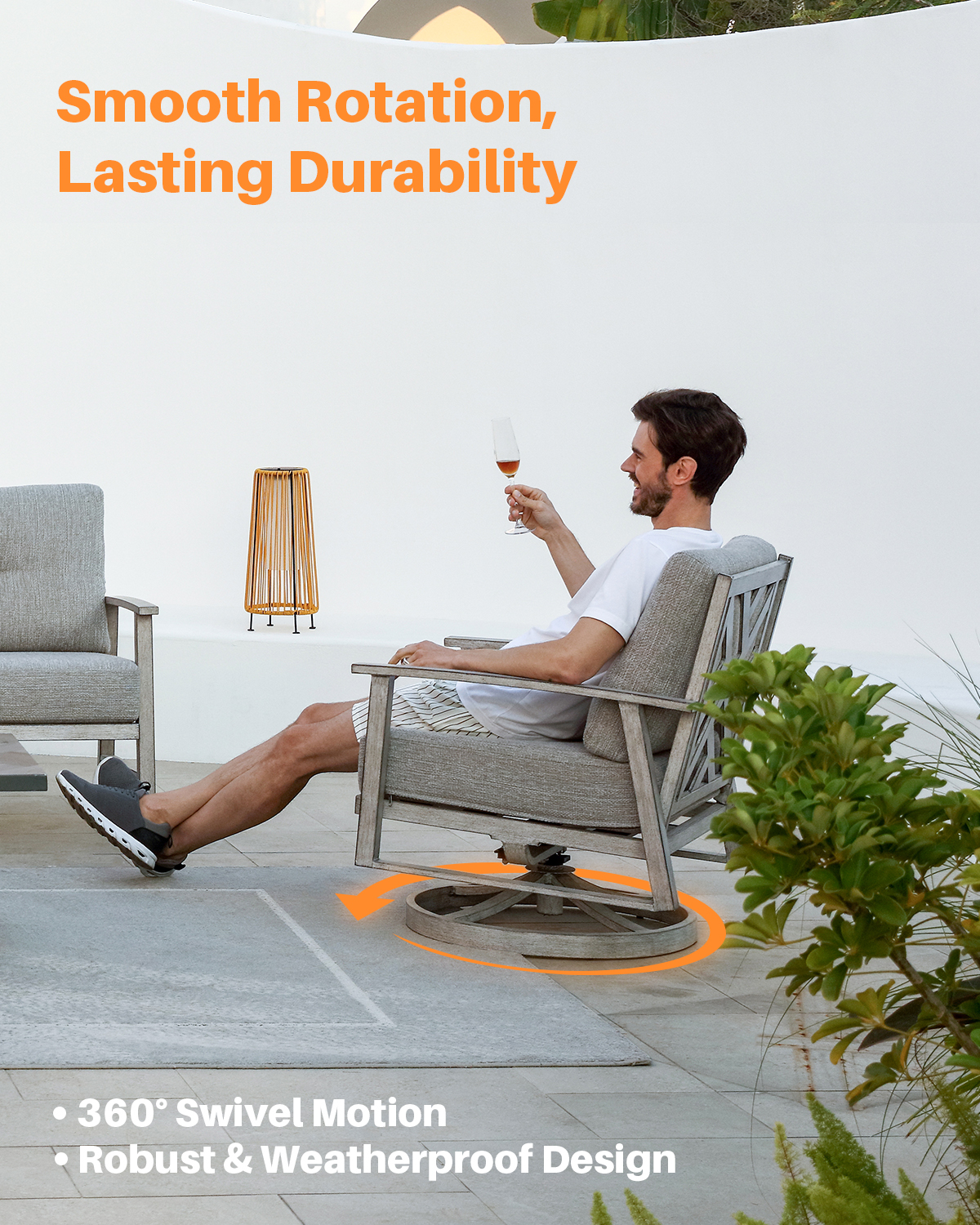 SeeHill Outdoor Swivel Patio C - Outdoor Furniture Metal Chairs のレビューと価格