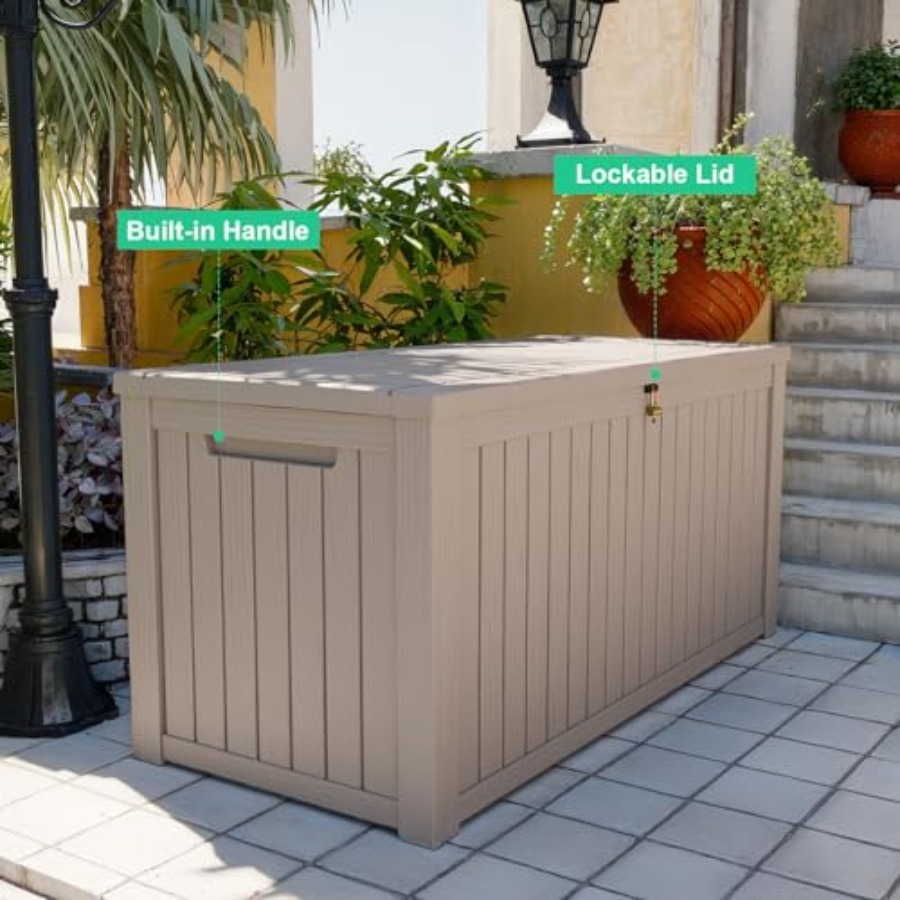 200 Gallon outdoor storage box - Outdoor Furniture Grey のレビューと価格