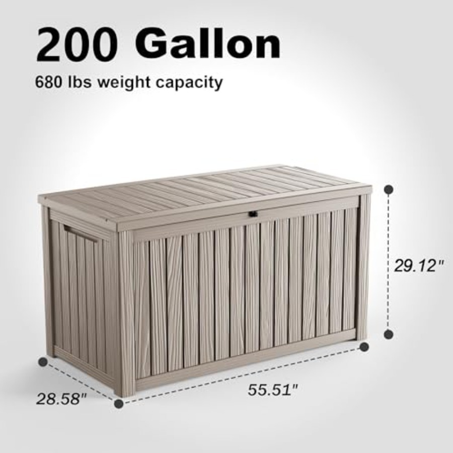 200 Gallon outdoor storage box - Outdoor Furniture Grey のレビューと価格