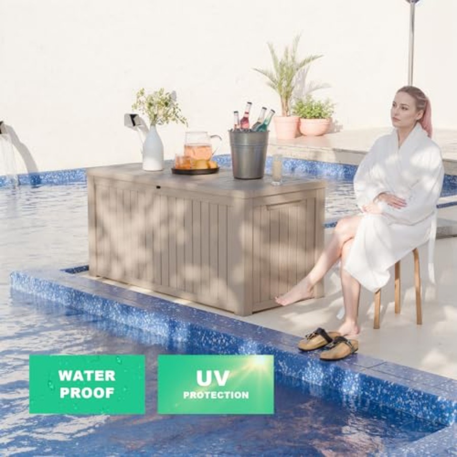 200 Gallon outdoor storage box - Outdoor Furniture Grey のレビューと価格