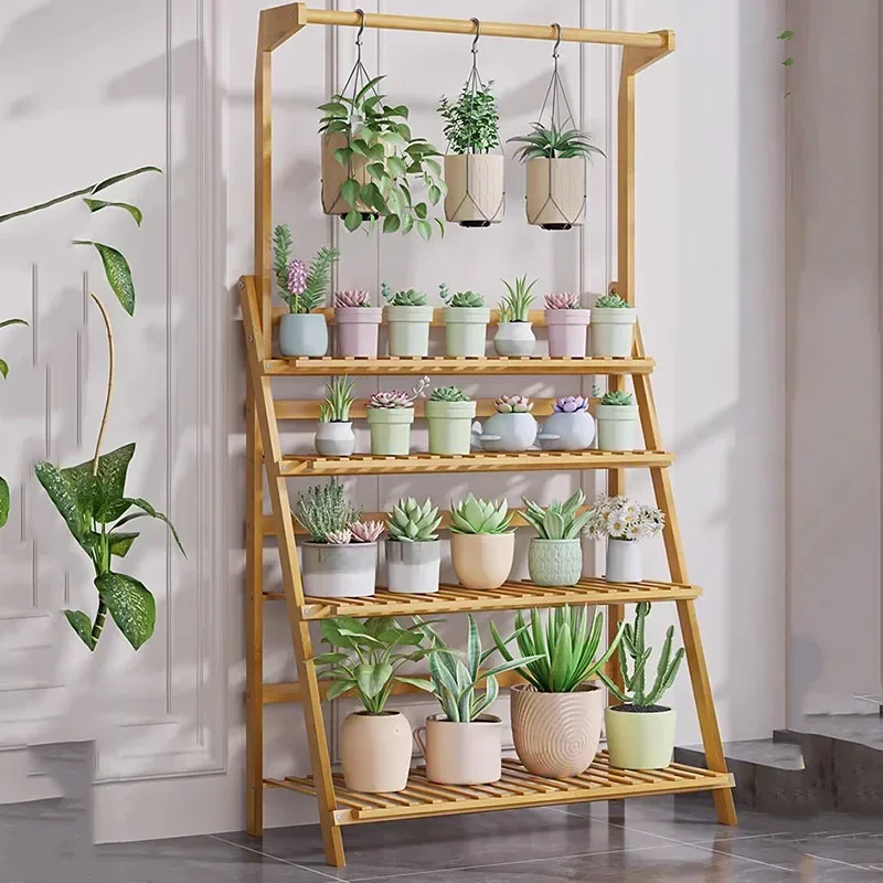 Adjustable Bamboo Plant Shelf  - Outdoor Furniture Balcony のレビューと価格