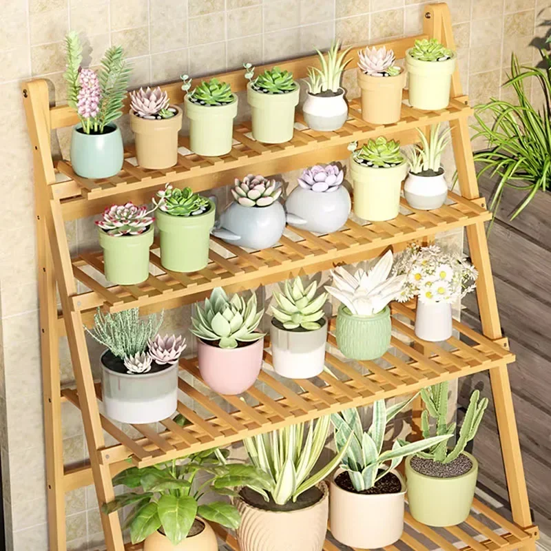 Adjustable Bamboo Plant Shelf  - Outdoor Furniture Balcony のレビューと価格