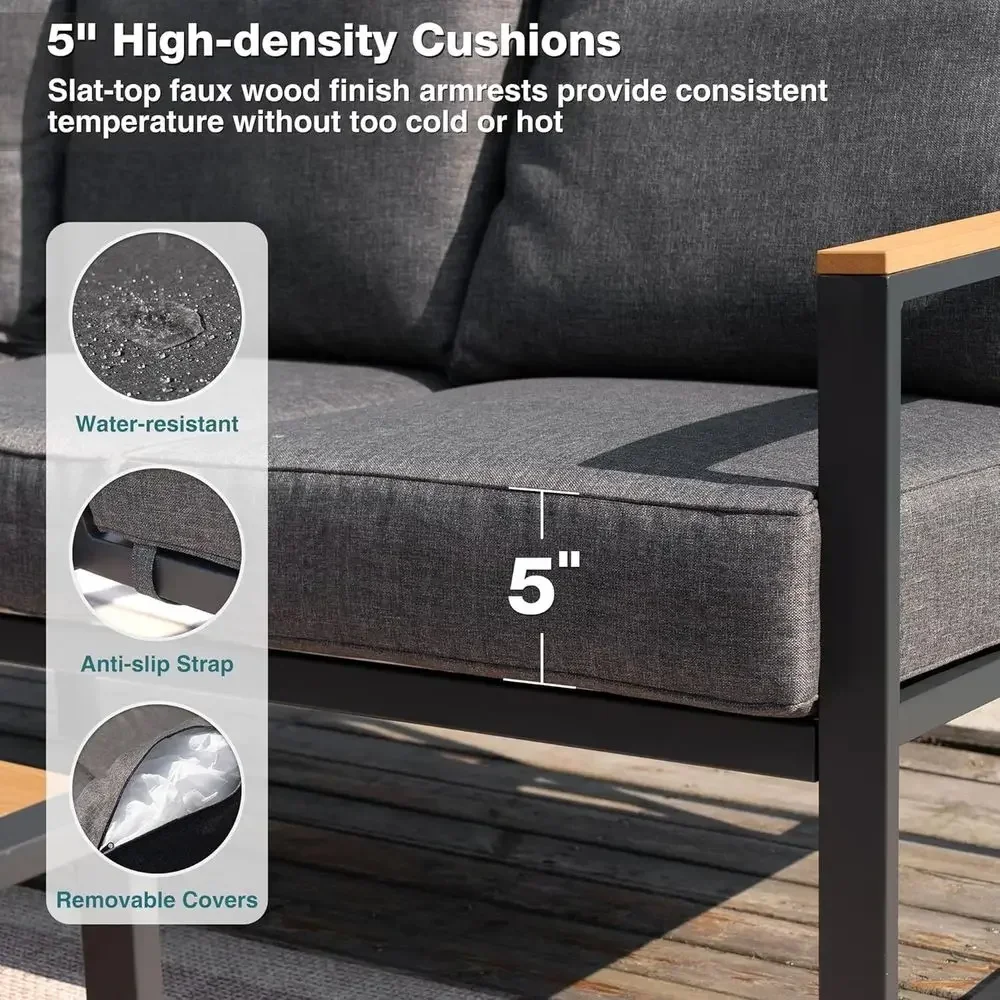 6-Piece Outdoor Sectional Sofa - Outdoor Furniture Grey のレビューと価格