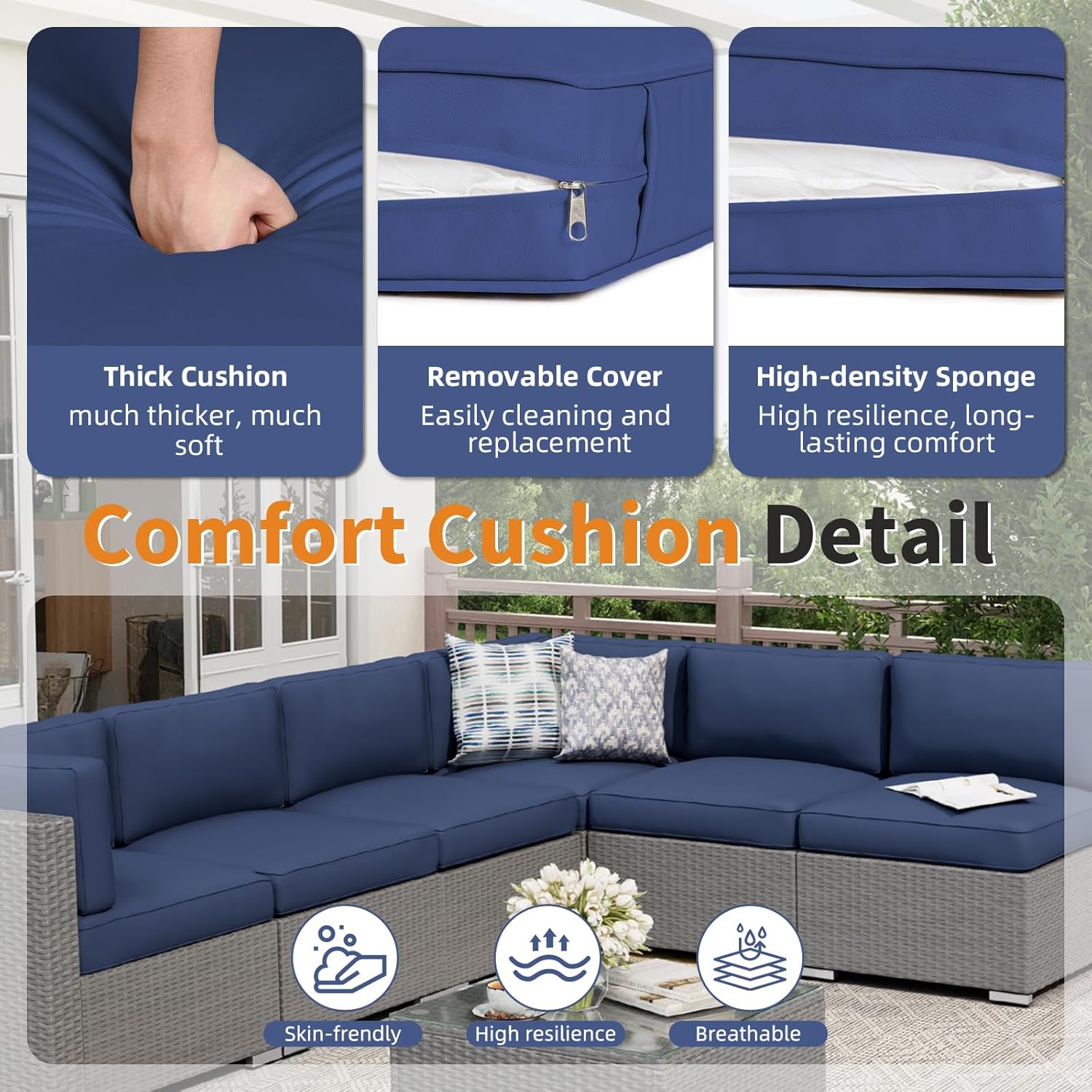 7-Piece Outdoor Patio Furnitur - Outdoor Furniture Grey のレビューと価格