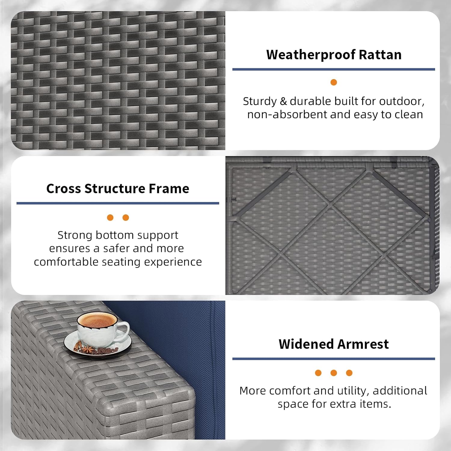 7-Piece Outdoor Patio Furnitur - Outdoor Furniture Grey のレビューと価格