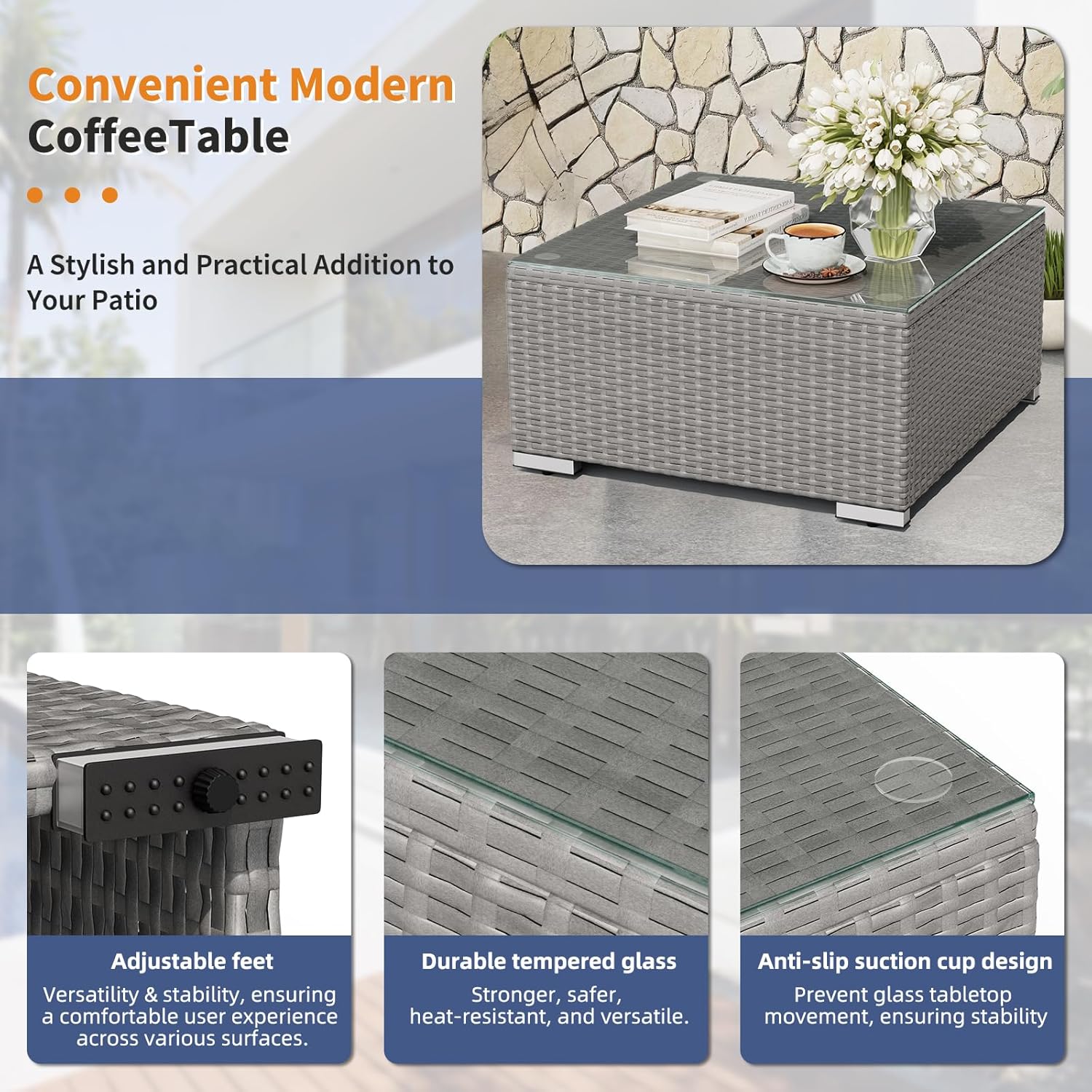 7-Piece Outdoor Patio Furnitur - Outdoor Furniture Grey のレビューと価格