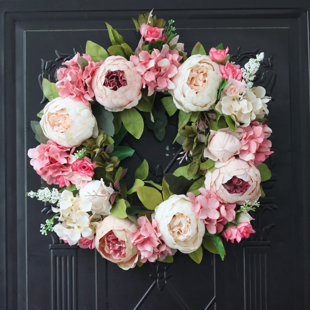 Artificial Peony Wreath Garlan - Outdoor Furniture Sale のレビューと価格