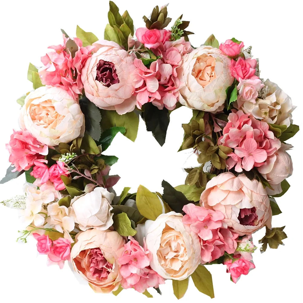 Artificial Peony Wreath Garlan - Outdoor Furniture Sale のレビューと価格