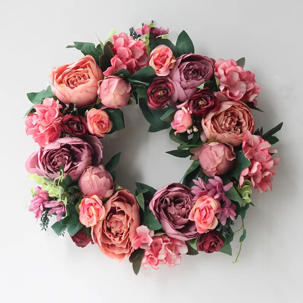 Artificial Peony Wreath Garlan - Outdoor Furniture Sale のレビューと価格