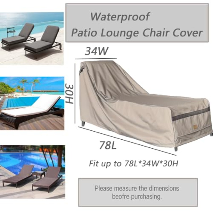 Patio Chaise Lounge Cover Wate - Outdoor Furniture Lounge Chair のレビューと価格
