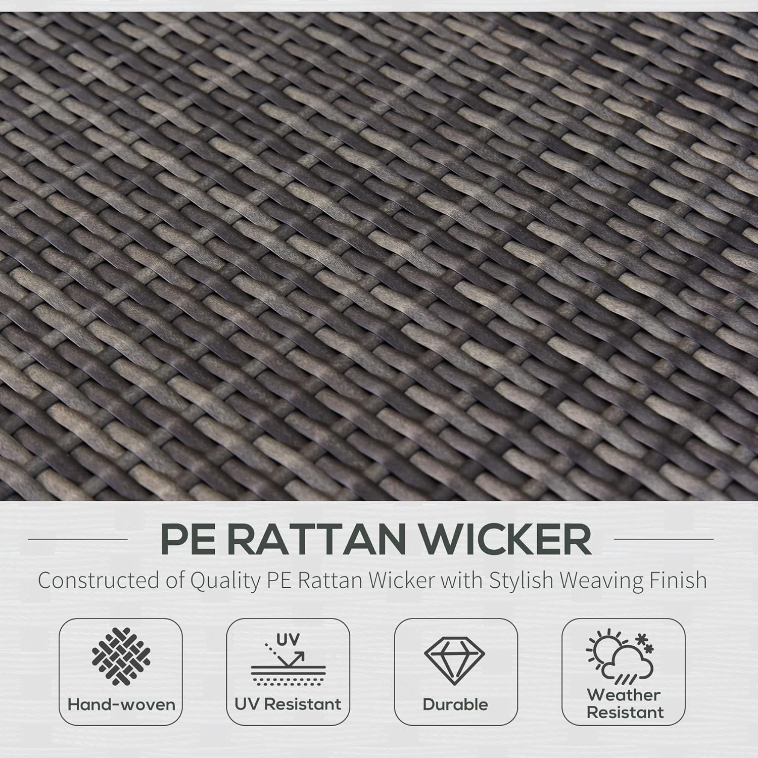 7pc PE Rattan Sectional Sofa A - Outdoor Furniture Grey のレビューと価格