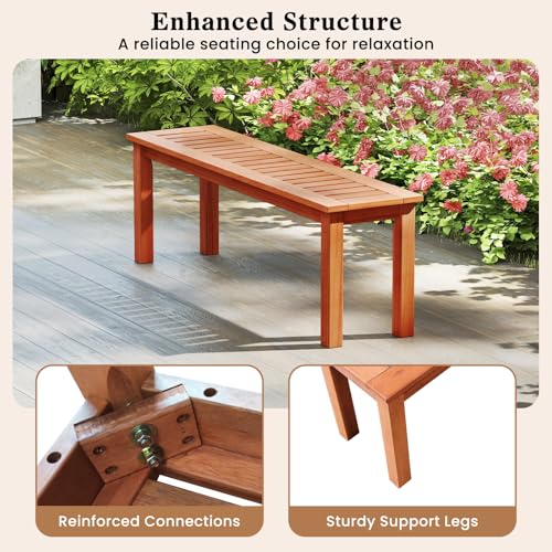 47 Inch Backless Outdoor Bench - Outdoor Furniture Oil Teak のレビューと価格