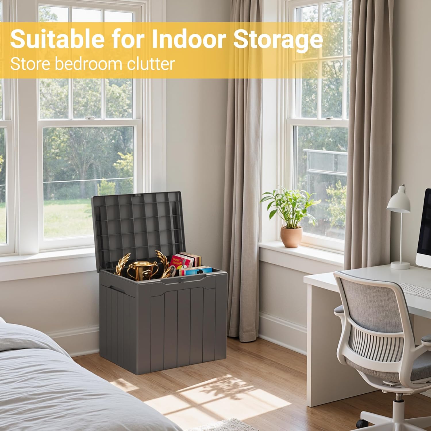 31 Gallon Outdoor Storage Box  - Outdoor Furniture Grey のレビューと価格
