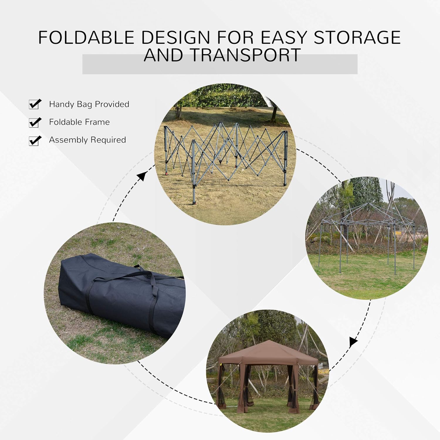13x11ft Hexagonal Pop Up Gazeb - Gazebo Pop Up のレビューと価格