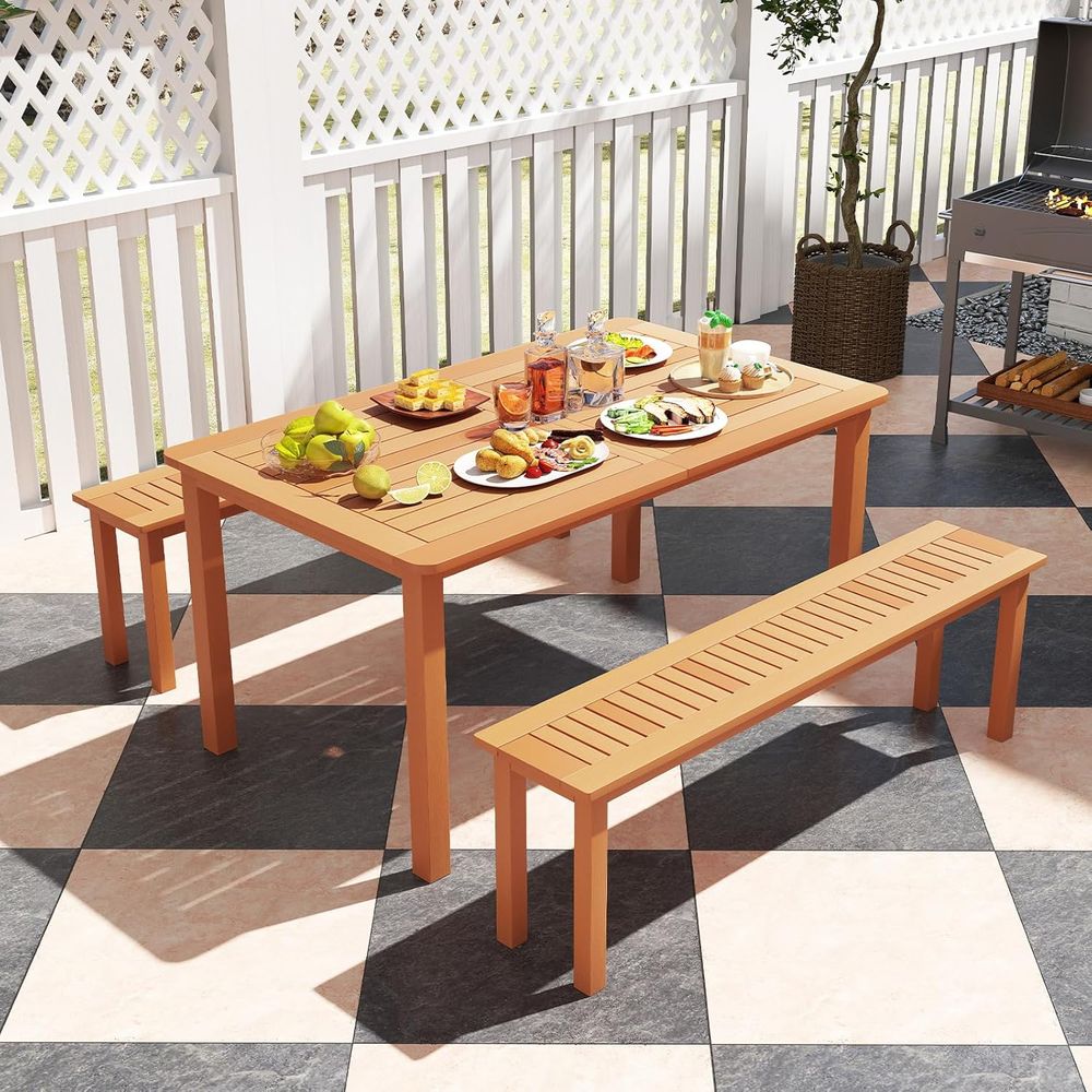 kula Outdoor Wood Bench, 59” L - Outdoor Furniture Oil Teak のレビューと価格