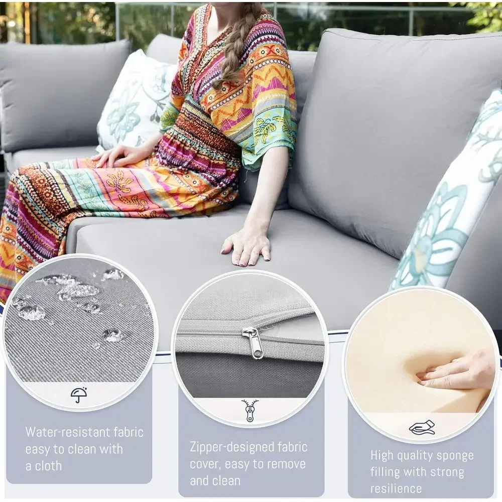 6-Person Weather-Resistant Out - Outdoor Furniture Grey のレビューと価格