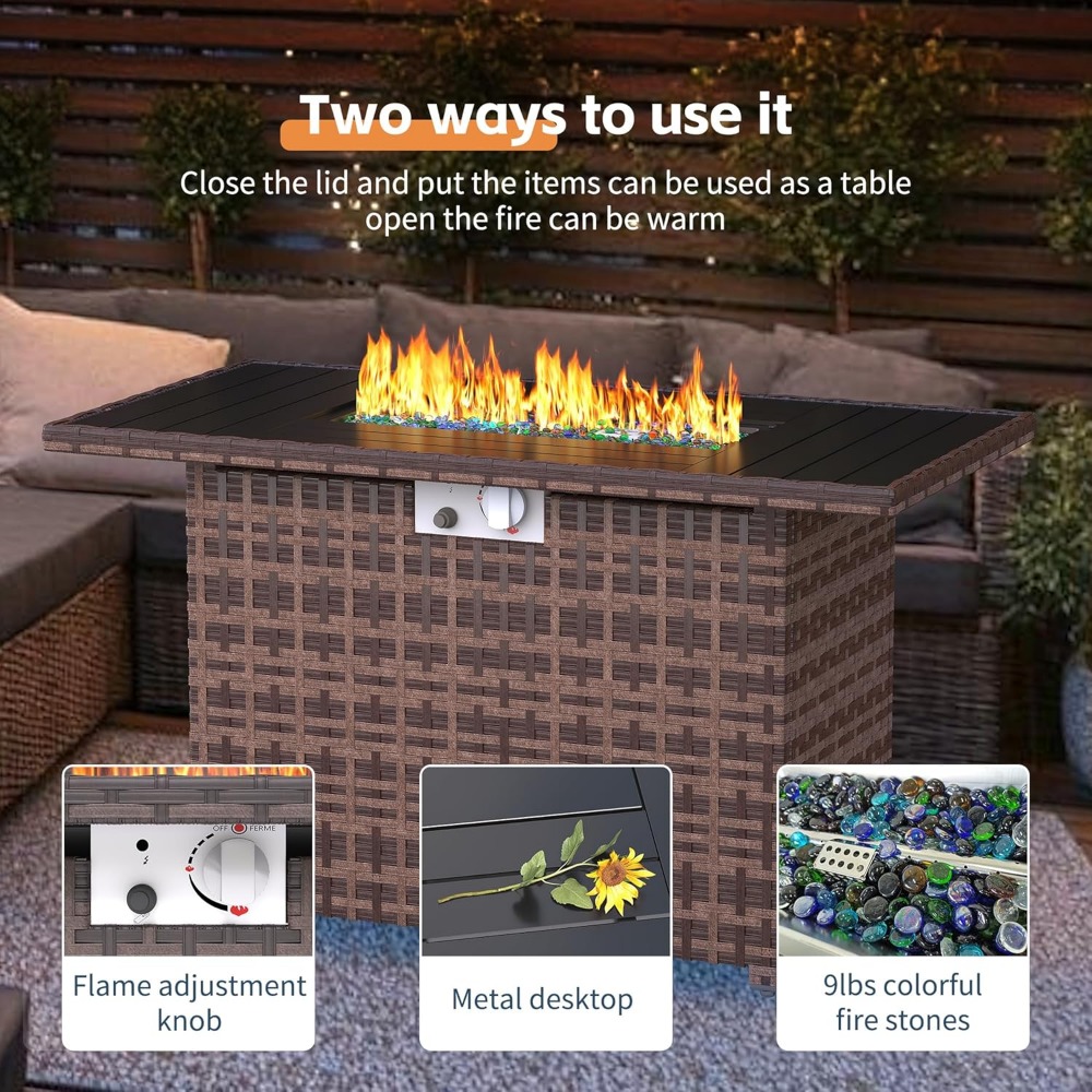 Sectional Sofa Set with Fire P - Outdoor Furniture Europe のレビューと価格