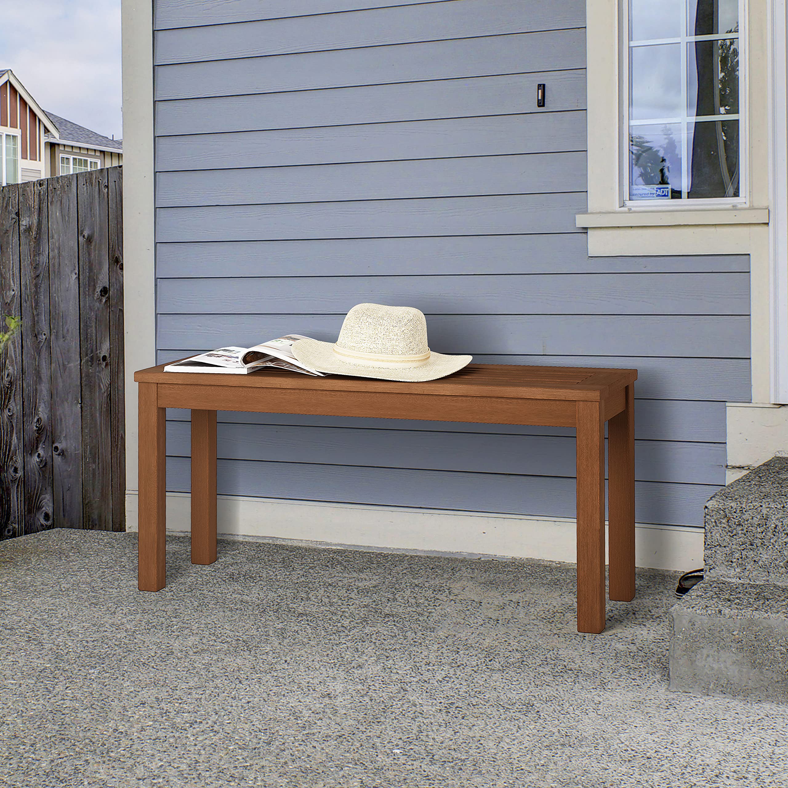 Backless Outdoor Bench With Te - Outdoor Furniture Oil Teak のレビューと価格