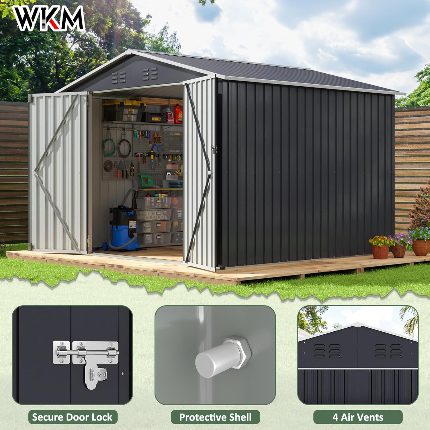 8x8 FT Outdoor Storage Shed, U - Outdoor Furniture Sale のレビューと価格