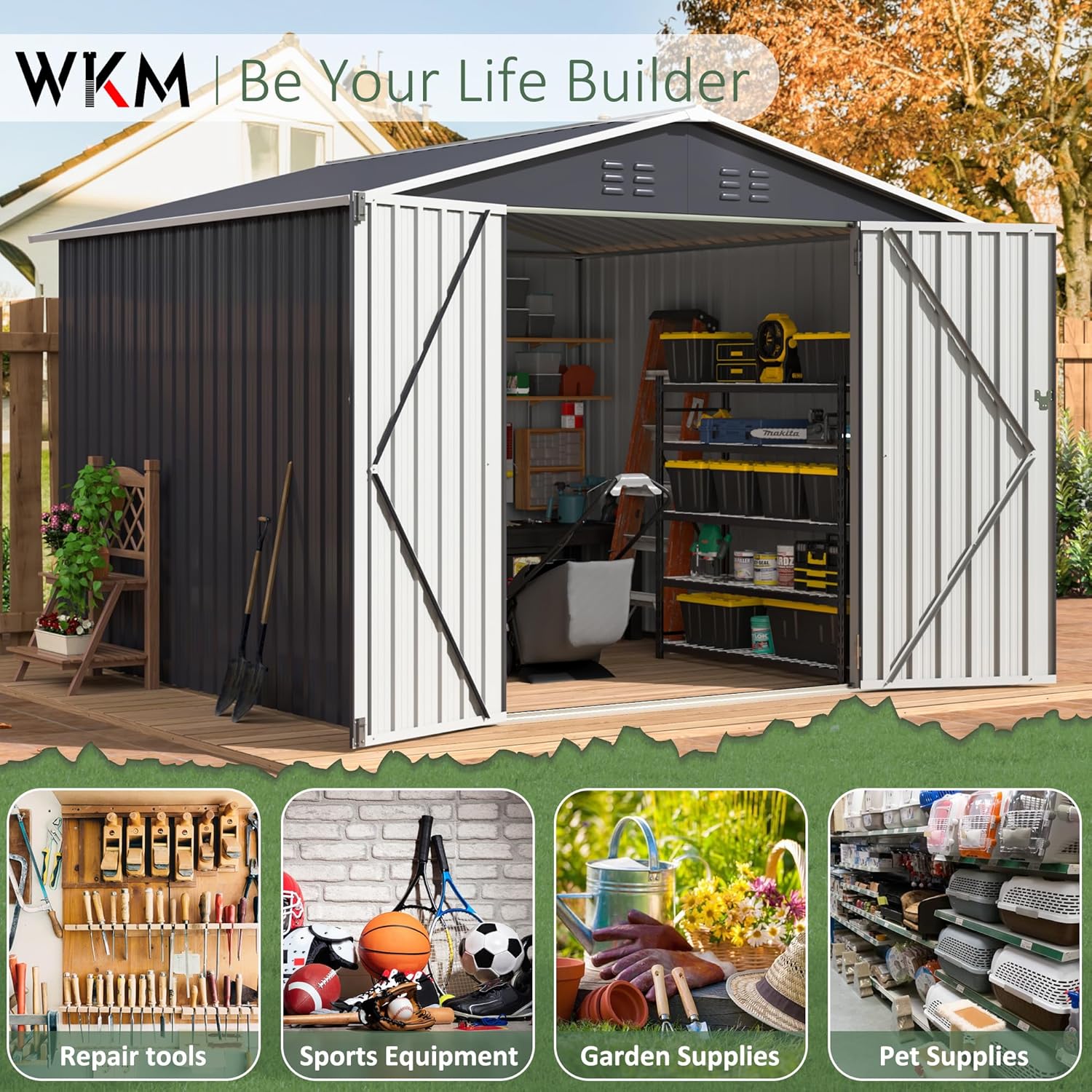 8x8 FT Outdoor Storage Shed, U - Outdoor Furniture Sale のレビューと価格